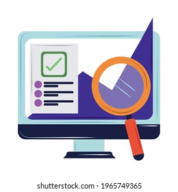 seo laptop analysis check mark