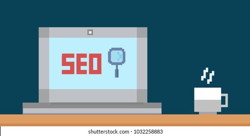 seo laptop and coffee