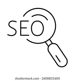 SEO Line Icon. Digital Marketing Icon Editable Stroke Vector Illustration