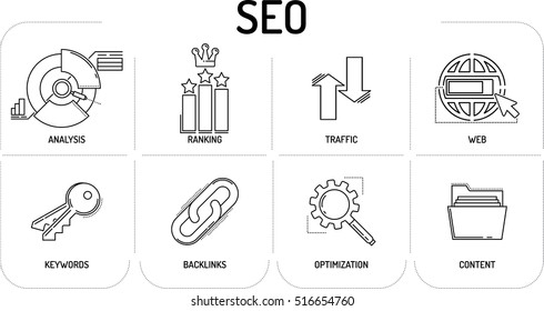 SEO - Line icons Concept