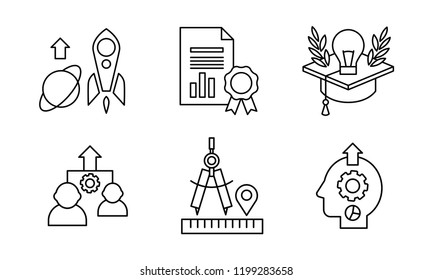 SEO line icons set, search engine optimization business processes, marketing, e-commerce, website development elements vector Illustration on a white background