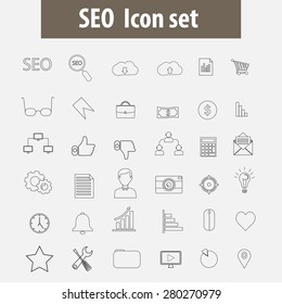 Seo line icons vector.