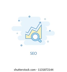 SEO line trendy icon. Simple line, colored illustration. SEO symbol flat design from Online business set. Can be used for UI/UX