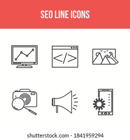 Seo line vector icon for personal and commercial use