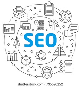 SEO Linear illustration slide for the presentation