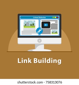 SEO Link building in PC monitor