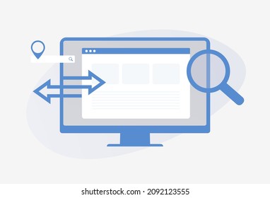 SEO Link Building service concept. Backlinks Outreach marketing strategy with Digital SEO - Search Engine Optimization. Link building increase website traffic and domain trust.