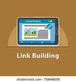 SEO Link building in tablet