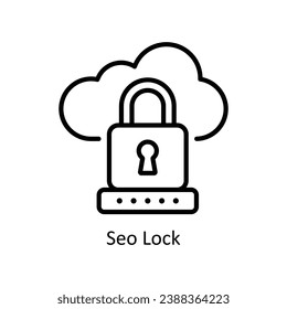 Icono de diseño de la ilustración de diseño del vector de bloqueo SEO. Símbolo de negocio y administración sobre archivo EPS 10 en fondo blanco