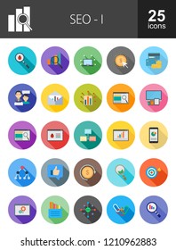 SEO Long Shadow Icons
