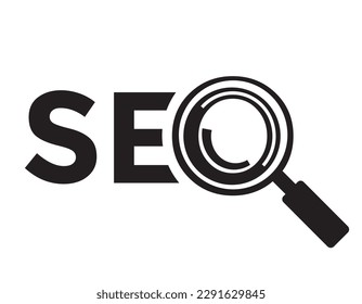 seo, magnifying glass, sarch engine optimization, vector illustration 
