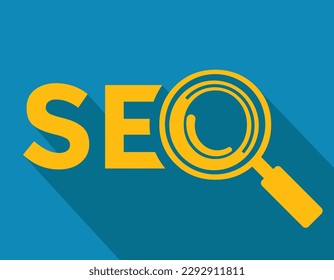 seo, magnifying glass, sarch engine optimization, vector illustration 