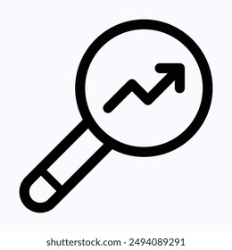 SEO, Magnifying Glass, Search Engine Vector Icon, Lineal Isolated Icon.