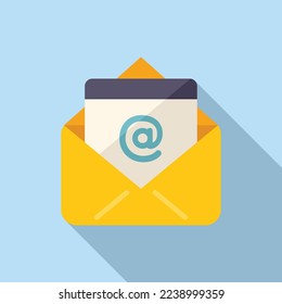 Seo mail icon flat vector. Social internet. Service commerce