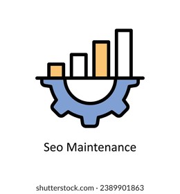 SEO Maintenance, Vektorgrafik gefüllt Umriss Icon Design Illustration. Geschäfts- und Verwaltungssymbol auf weißem Hintergrund - EPS10-Datei
