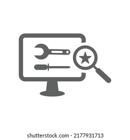 Seo maintenances icon. Gray vector graphics.