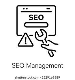 Ícone de gerenciamento Seo em estilo linear 