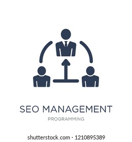Seo Management icon. Trendy flat vector Seo Management icon on white background from Programming collection, vector illustration can be use for web and mobile, eps10