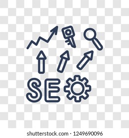 Seo Management icon. Trendy linear Seo Management logo concept on transparent background from Programming collection