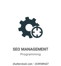 Seo management vector icon on white background. Flat vector seo management icon symbol sign from modern programming collection for mobile concept and web apps design.