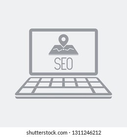 Seo map on computer laptop