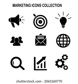 SEO and marketing business icons.Internet Marketing Icons in flat style