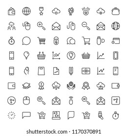 Seo marketing flat icon set. Single high quality outline symbol of info for web design or mobile app. Thin line signs for design logo, visit card, etc. Outline logo of seo marketing