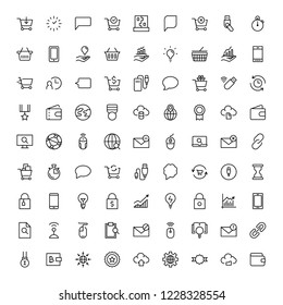 Seo marketing flat icon set. Single high quality outline symbol of info for web design or mobile app. Thin line signs for design logo, visit card, etc. Outline logo of seo marketing