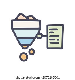 seo marketing funnel color vector doodle simple icon