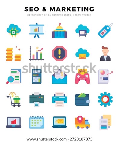 SEO and MARKETING Icon Bundle 25 Icons for Websites and Apps