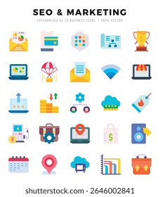 SEO and MARKETING icon pack for your website. mobile. presentation. and logo design.