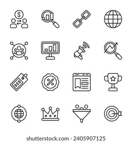 SEO and marketing icon set