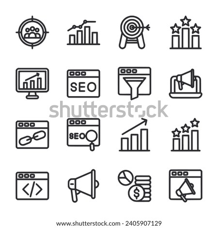 SEO and marketing icon set