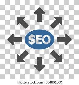Seo Marketing icon. Vector illustration style is flat iconic bicolor symbol, cobalt and gray colors, transparent background. Designed for web and software interfaces.