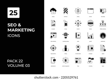 Seo and marketing icons collection. Set vector line with elements for mobile concepts and web apps. Collection modern icons.