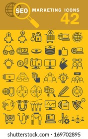 SEO marketing  icons set