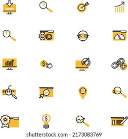 SEO marketing, illustration, vector on a white background.