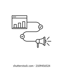 vectores de icono de línea de búsqueda y marketing aislados en fondo blanco