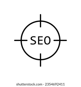 Seo, icono del vector de objetivo de marketing