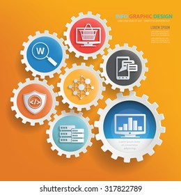 SEO marketing and web development infographic design,clean vector