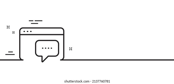 Seo message line icon. Web chat sign. Traffic management symbol. Minimal line illustration background. Seo message line icon pattern banner. White web template concept. Vector