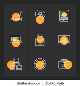 seo  money  internet  bugs  network  sheild  lock  message  note  dollar  monitor  computer icon vector design  flat  collection style creative  icons