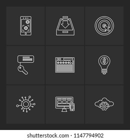 seo  money  internet  bugs  network  sheild  lock  message  note  dollar  monitor  computer icon vector design  flat  collection style creative  icons