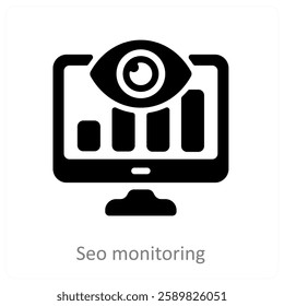 Seo Monitoring and analysis icon concept