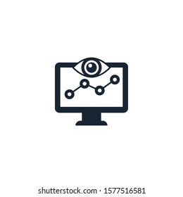 SEO monitoring creative icon. filled multicolored illustration. From SEO icons collection. Isolated SEO monitoring sign on white background.