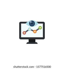 SEO monitoring creative icon. flat multicolored illustration. From SEO icons collection. Isolated SEO monitoring sign on white background.