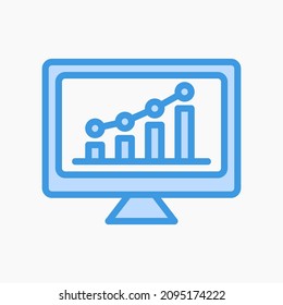 Seo monitoring icon in blue style about marketing and seo, use for website mobile app presentation