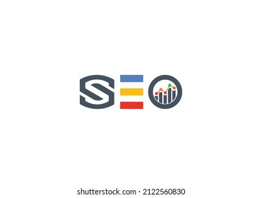 logotipo e icono de varios colores SEO, análisis del gráfico de logotipos de la agencia SEO en varios colores