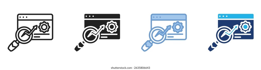 Seo multi estilo. Conjunto de iconos de ilustración simple.