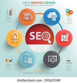 SEO and networking info graphic design, Business concept design.